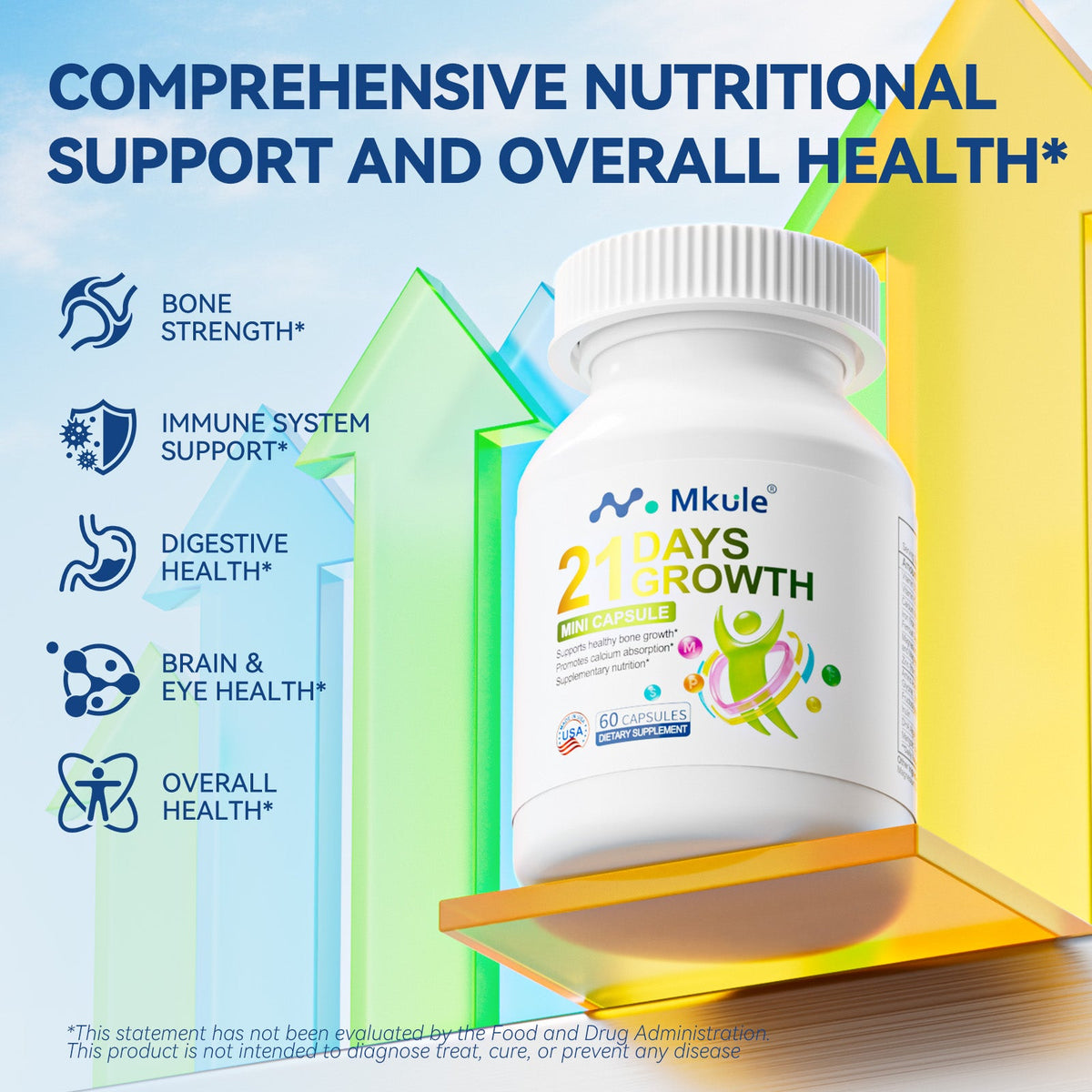 MKULE® 21 Days Growth Mini Capsules for Kids Ages 6–12